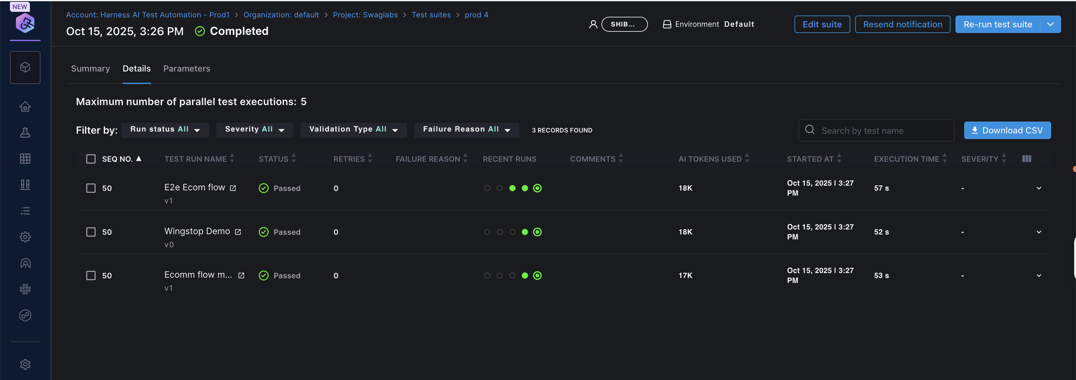 Click to view full size image ReRun Test Suite